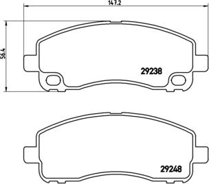 Brembo P 54 042 - Тормозные колодки, дисковые, комплект unicars.by