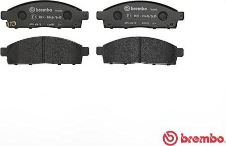 Brembo P 54 038 - Тормозные колодки, дисковые, комплект unicars.by