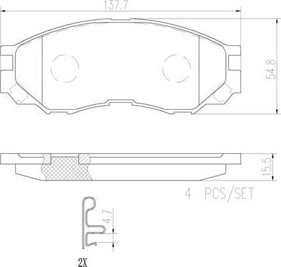 Brembo P54020N - Тормозные колодки, дисковые, комплект unicars.by