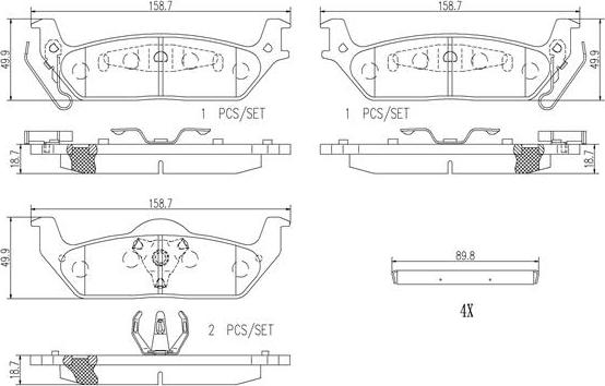 Brembo P56091N - Тормозные колодки, дисковые, комплект unicars.by