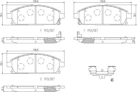 Brembo P56040N - Тормозные колодки, дисковые, комплект unicars.by