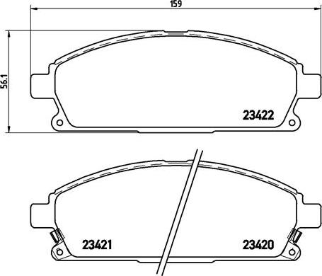 Brembo P 56 040 - Тормозные колодки, дисковые, комплект unicars.by