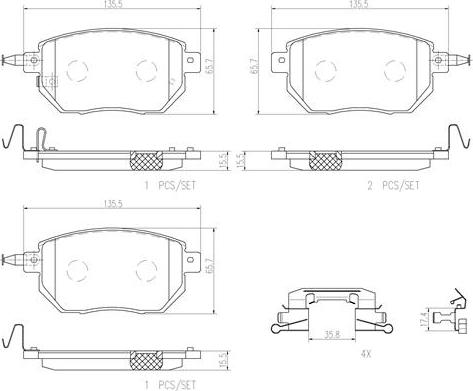 Brembo P56051N - Тормозные колодки, дисковые, комплект unicars.by