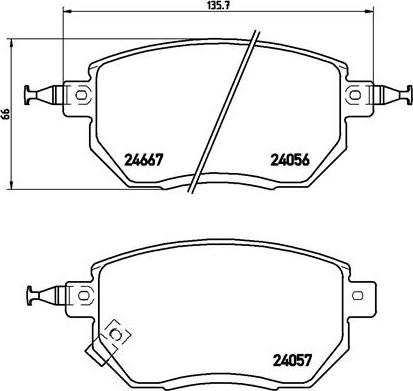 Brembo P 56 051 - Тормозные колодки, дисковые, комплект unicars.by