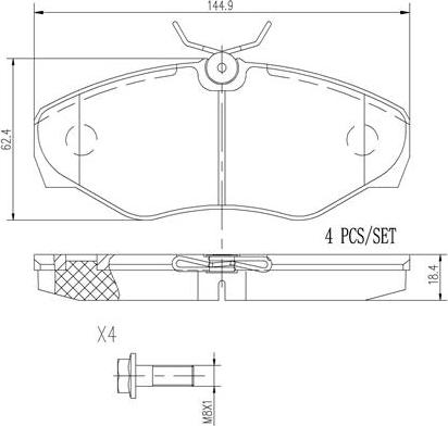 Brembo P56061N - Тормозные колодки, дисковые, комплект unicars.by