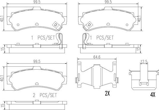 Brembo P56035N - Тормозные колодки, дисковые, комплект unicars.by