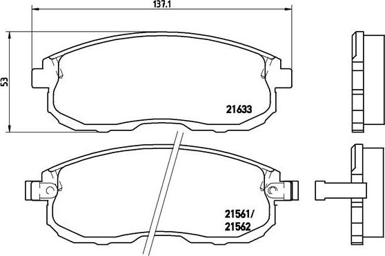 Brembo P 56 021 - Тормозные колодки, дисковые, комплект unicars.by