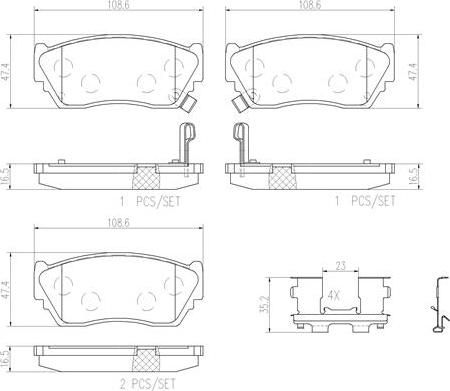 Brembo P56027N - Тормозные колодки, дисковые, комплект unicars.by