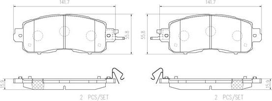 Brembo P56104N - Тормозные колодки, дисковые, комплект unicars.by