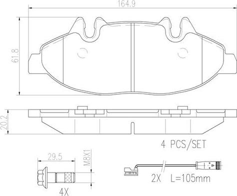 Brembo P50050N - Тормозные колодки, дисковые, комплект unicars.by