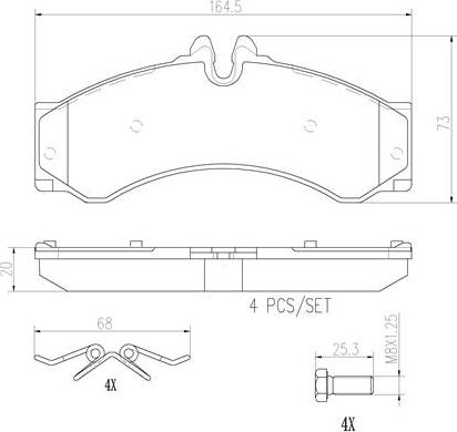 Brembo P50028N - Тормозные колодки, дисковые, комплект unicars.by