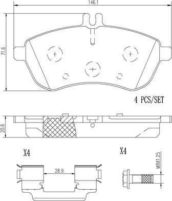 FIT FP1340 - Тормозные колодки, дисковые, комплект unicars.by