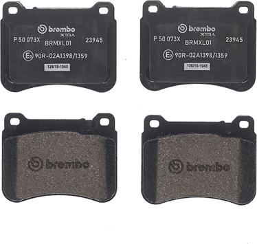 Brembo P 50 073X - Тормозные колодки, дисковые, комплект unicars.by