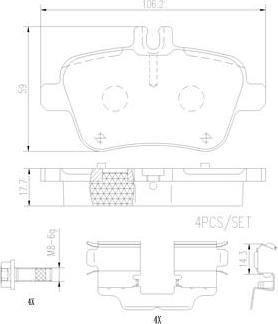 Brembo P50140N - Тормозные колодки, дисковые, комплект unicars.by