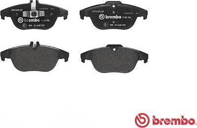 Brembo P 50 104 - Тормозные колодки, дисковые, комплект unicars.by