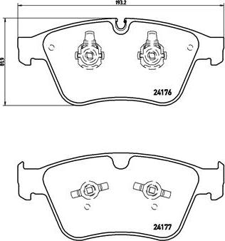 Brembo P 50 105 - Тормозные колодки, дисковые, комплект unicars.by