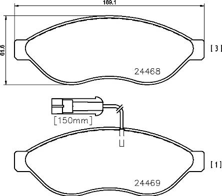 Brembo P 61 092 - Тормозные колодки, дисковые, комплект unicars.by