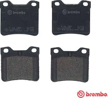 Brembo P 61 058 - Тормозные колодки, дисковые, комплект unicars.by