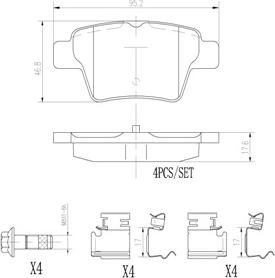 Brembo P61080N - Тормозные колодки, дисковые, комплект unicars.by