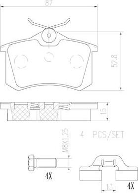 Brembo P61088N - Тормозные колодки, дисковые, комплект unicars.by