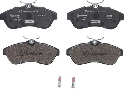 Brembo P 61 075X - Тормозные колодки, дисковые, комплект unicars.by