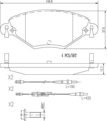 Brembo P61071N - Тормозные колодки, дисковые, комплект unicars.by