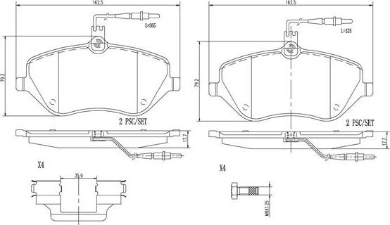 Brembo P61078N - Тормозные колодки, дисковые, комплект unicars.by