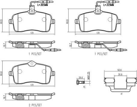 Brembo P61109N - Тормозные колодки, дисковые, комплект unicars.by