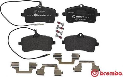 Brembo P 61 109 - Тормозные колодки, дисковые, комплект unicars.by