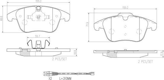 Brembo P61106N - Тормозные колодки, дисковые, комплект unicars.by