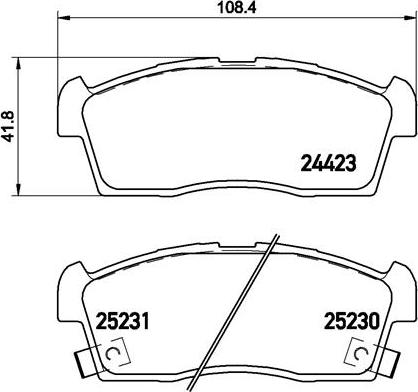 Brembo P 61 108 - Тормозные колодки, дисковые, комплект unicars.by