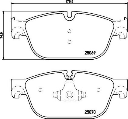 Brembo P 61 107 - Тормозные колодки, дисковые, комплект unicars.by