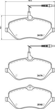 Brembo P 61 119 - Тормозные колодки, дисковые, комплект unicars.by