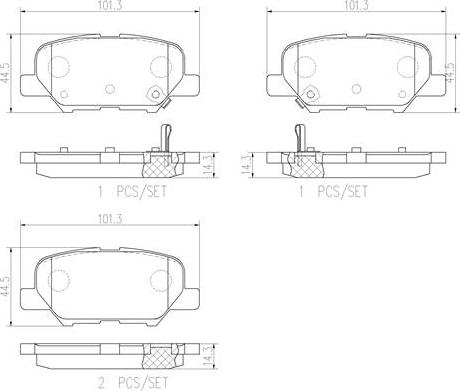 Brembo P61111N - Тормозные колодки, дисковые, комплект unicars.by