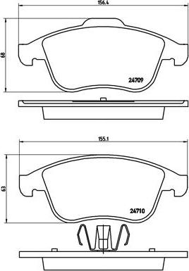 Brembo P 68 046 - Тормозные колодки, дисковые, комплект unicars.by