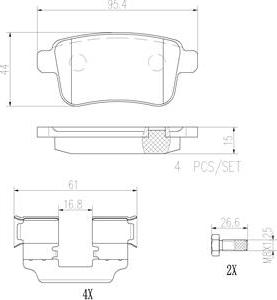 Brembo P68043N - Тормозные колодки, дисковые, комплект unicars.by