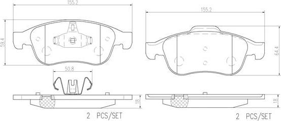 Brembo P68050N - Тормозные колодки, дисковые, комплект unicars.by