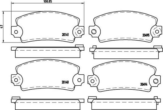 Brembo P 68 001 - Тормозные колодки, дисковые, комплект unicars.by