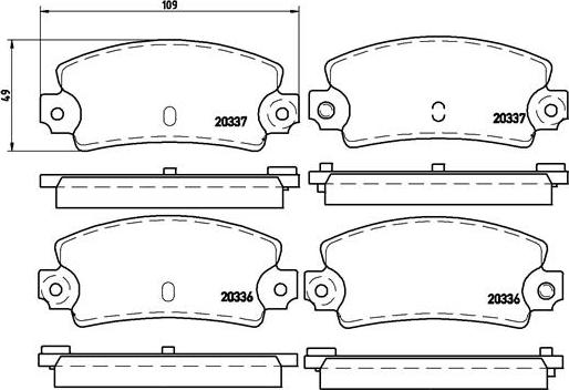 Brembo P 68 002 - Тормозные колодки, дисковые, комплект unicars.by