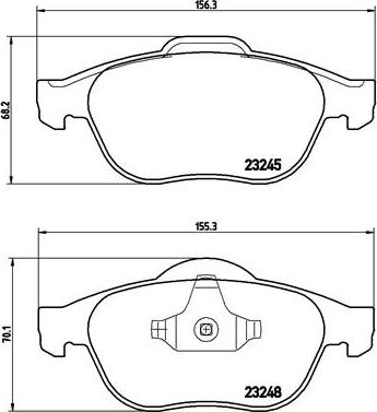 Brembo P 68 032 - Тормозные колодки, дисковые, комплект unicars.by