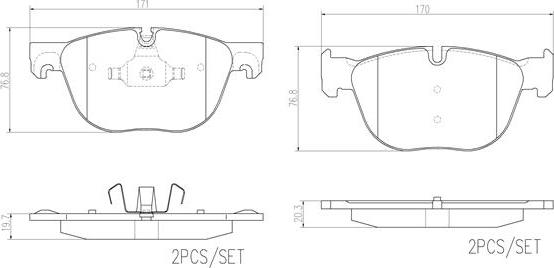 Brembo P06049N - Тормозные колодки, дисковые, комплект unicars.by