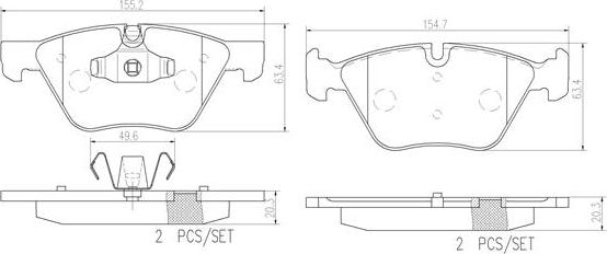 Brembo P06040N - Тормозные колодки, дисковые, комплект unicars.by