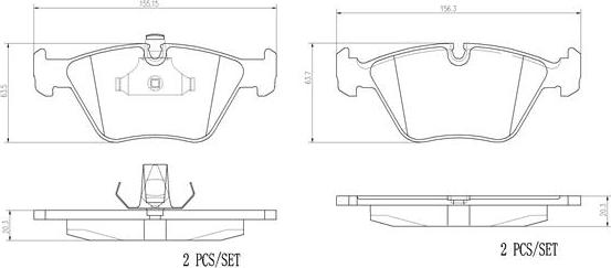 Brembo P06042N - Тормозные колодки, дисковые, комплект unicars.by