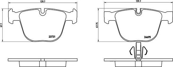 Brembo P 06 053 - Тормозные колодки, дисковые, комплект unicars.by