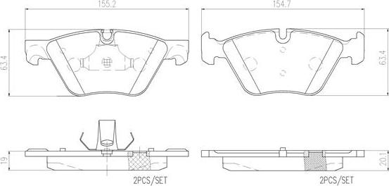 Brembo P06060N - Тормозные колодки, дисковые, комплект unicars.by