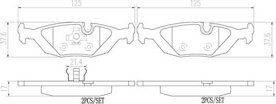 Brembo P06009N - Тормозные колодки, дисковые, комплект unicars.by