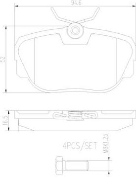 Brembo P06010N - Тормозные колодки, дисковые, комплект unicars.by