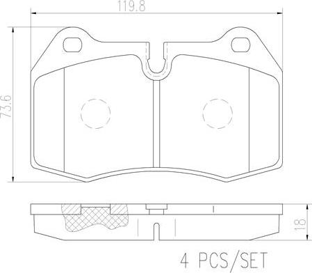 Brembo P06018N - Тормозные колодки, дисковые, комплект unicars.by