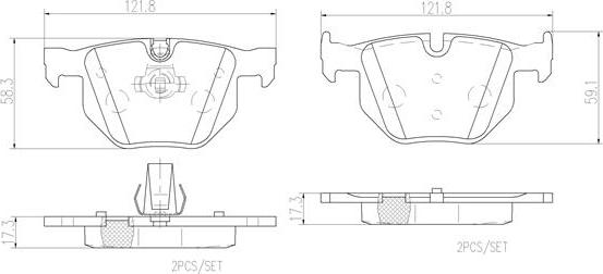 Brembo P06033N - Тормозные колодки, дисковые, комплект unicars.by