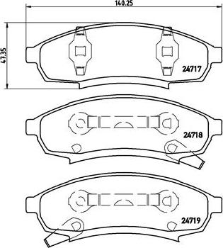 Brembo P 07 003 - Тормозные колодки, дисковые, комплект unicars.by